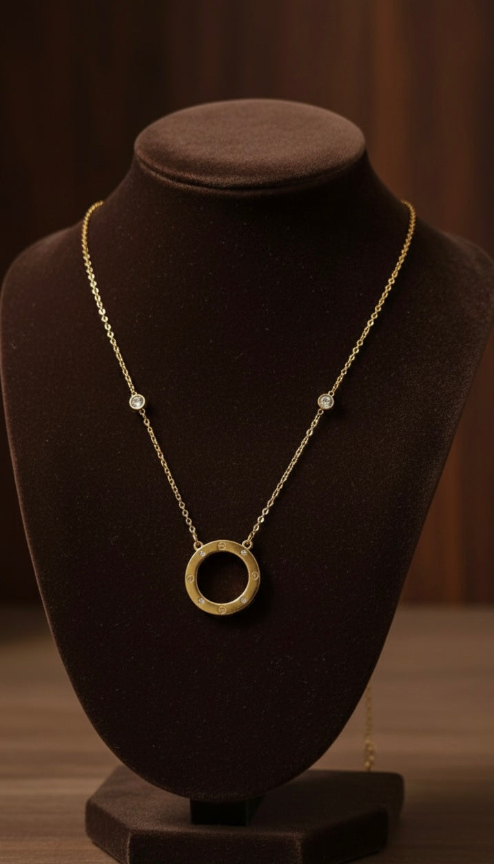 collier cartier doré en acier inoxydable