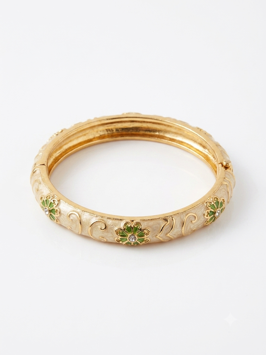 Bracelet Floréa - Beige & Vert