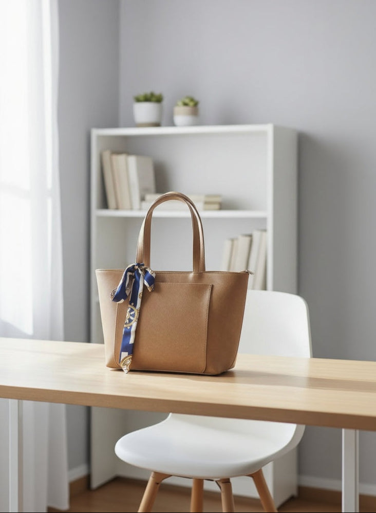 sac de cours grand et beige chic