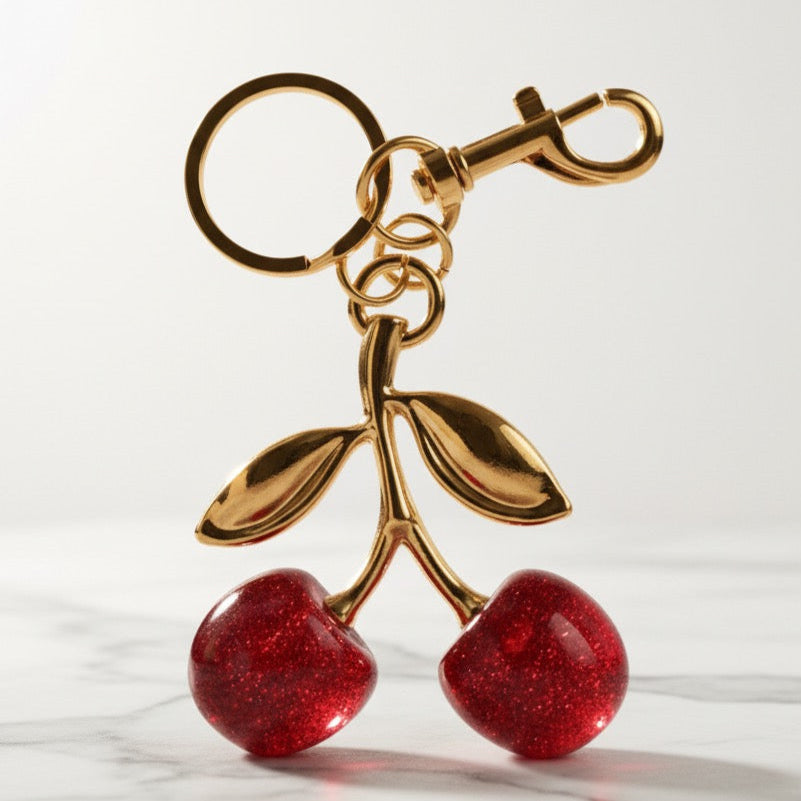 charm cerise rouge scintillant 
