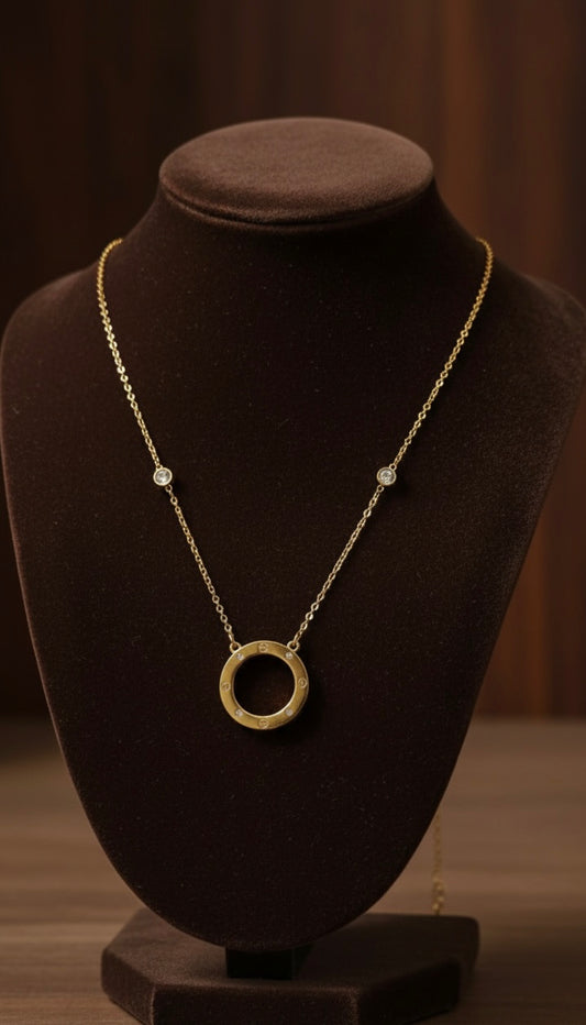 collier cartier doré en acier inoxydable