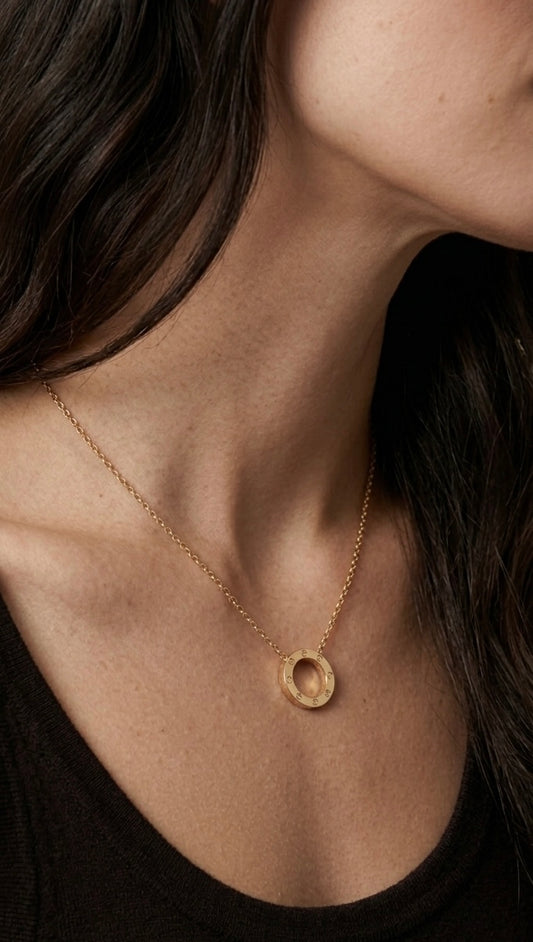 collier cartier doré en acier inoxydable doré