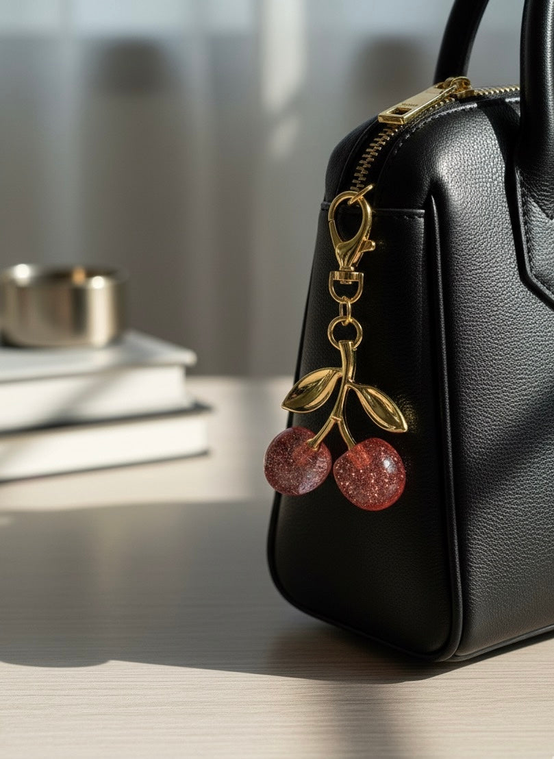 porte-clé/charm pour sac rose brillant