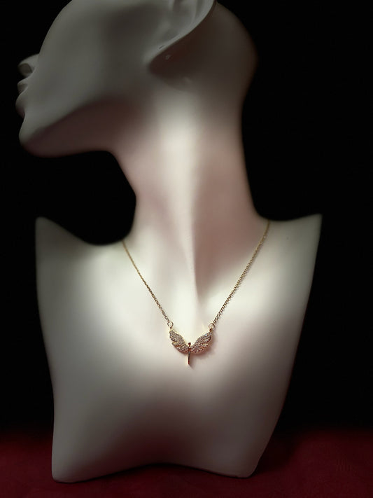 collier tendance scintillant forme d'ange