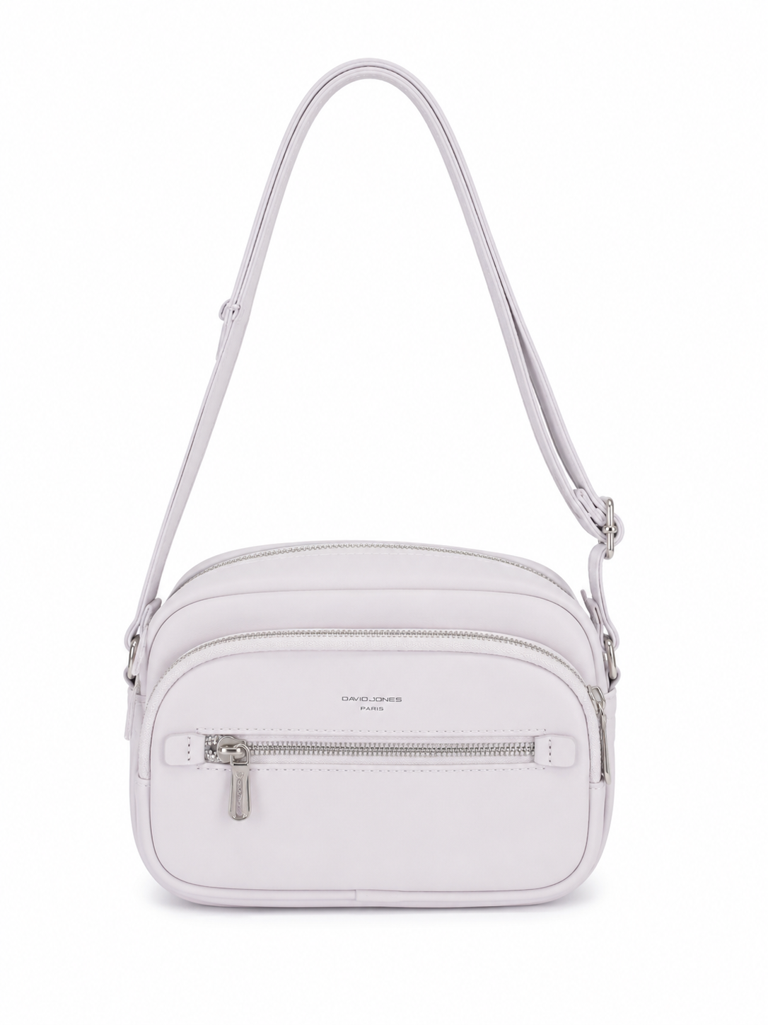 Sac bandoulière couleur lilas, violet clair aux détails argentés pour usage quotidien