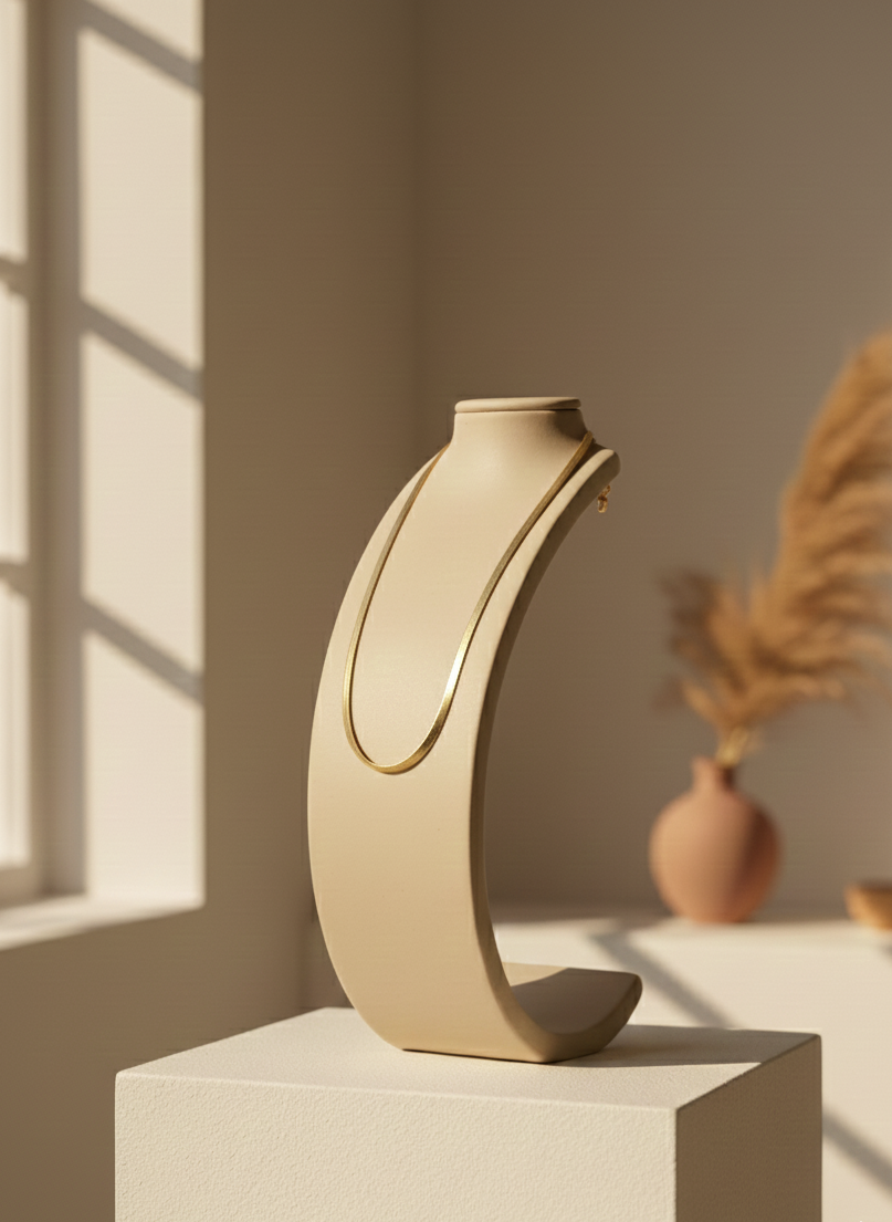 Colier simple doré en acier inoxydable minimaliste et chic