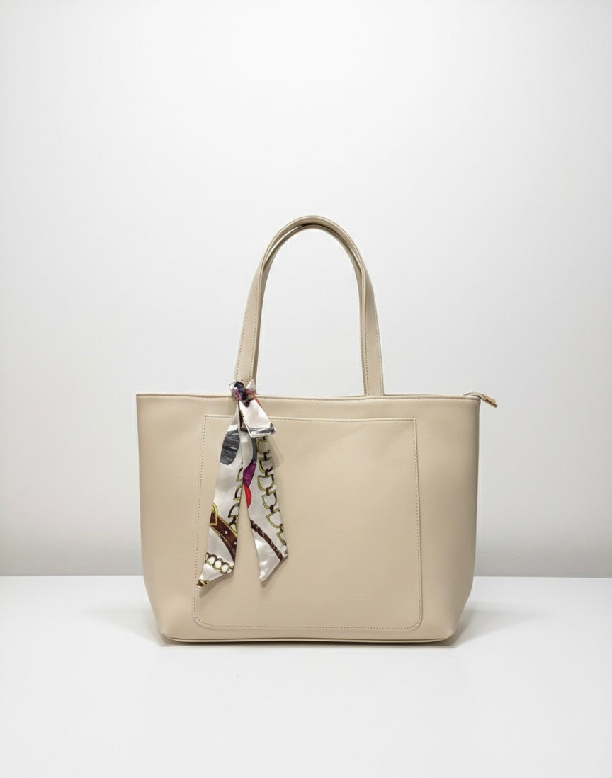sac de cours spacieux blanc cassé élégant