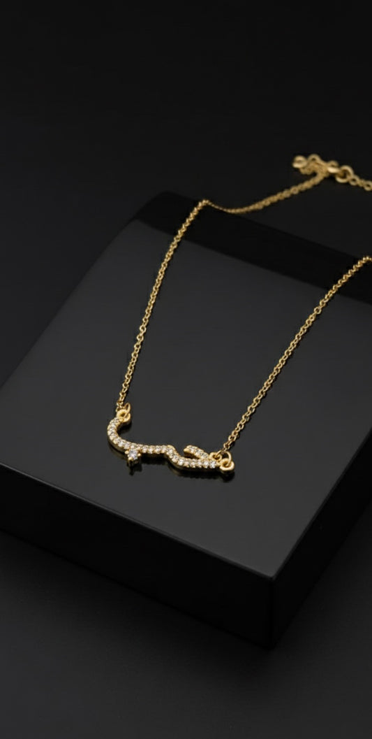 collier amour arabe en acier inoxydable doré