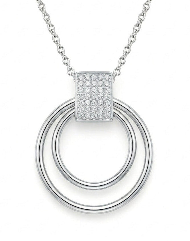 collier argenté cercle en acier inoxydable
