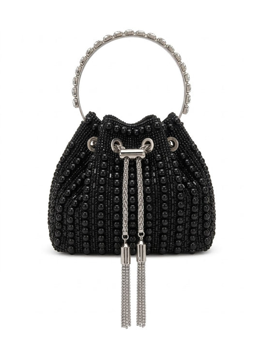 sac de fêtes marocaine noir en forme de clutch 
