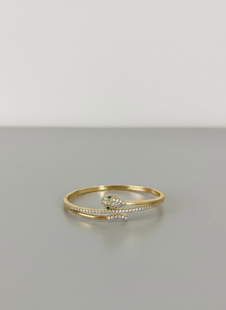 bracelet rigide sous forme de serpent en acier inoxydable doré