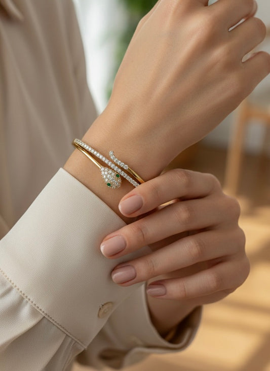 bracelet rigide acier inoxydable forme de serpent