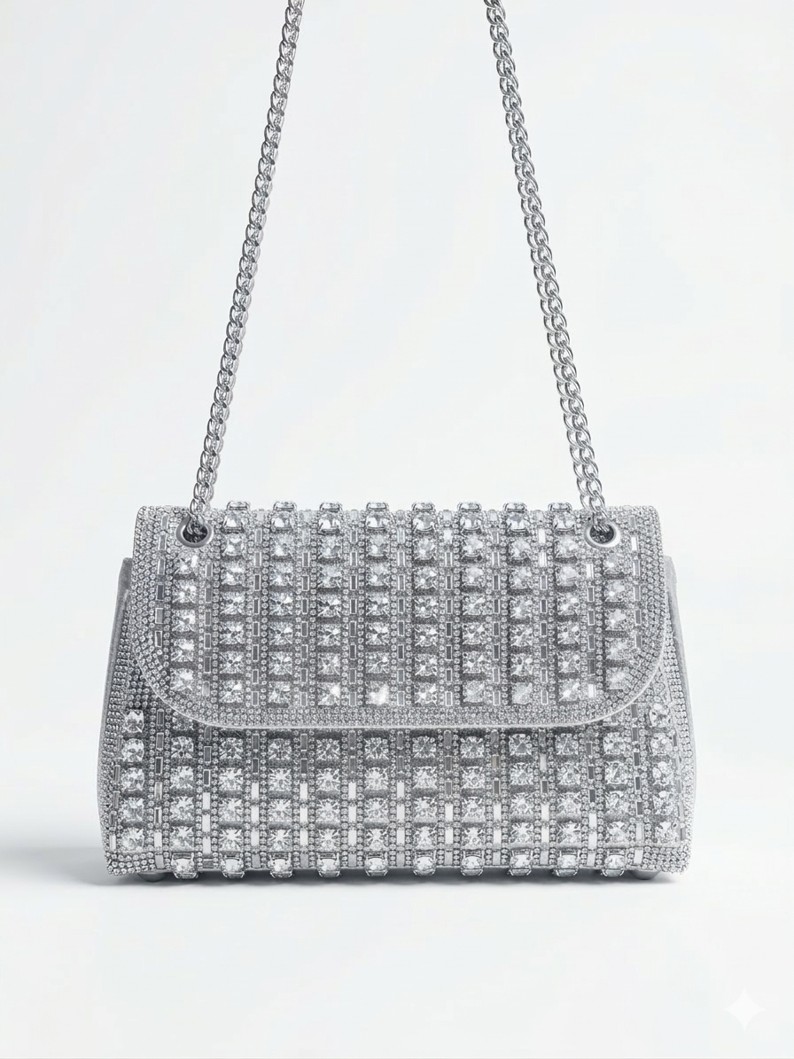 sac de fête argenté très lumineux et tendance